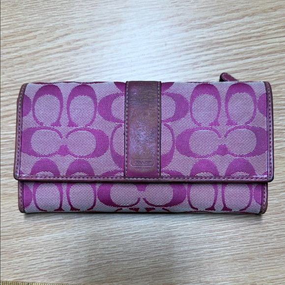 Coach Handbags - Coach Signature Y2K C Hot Pink Wallet